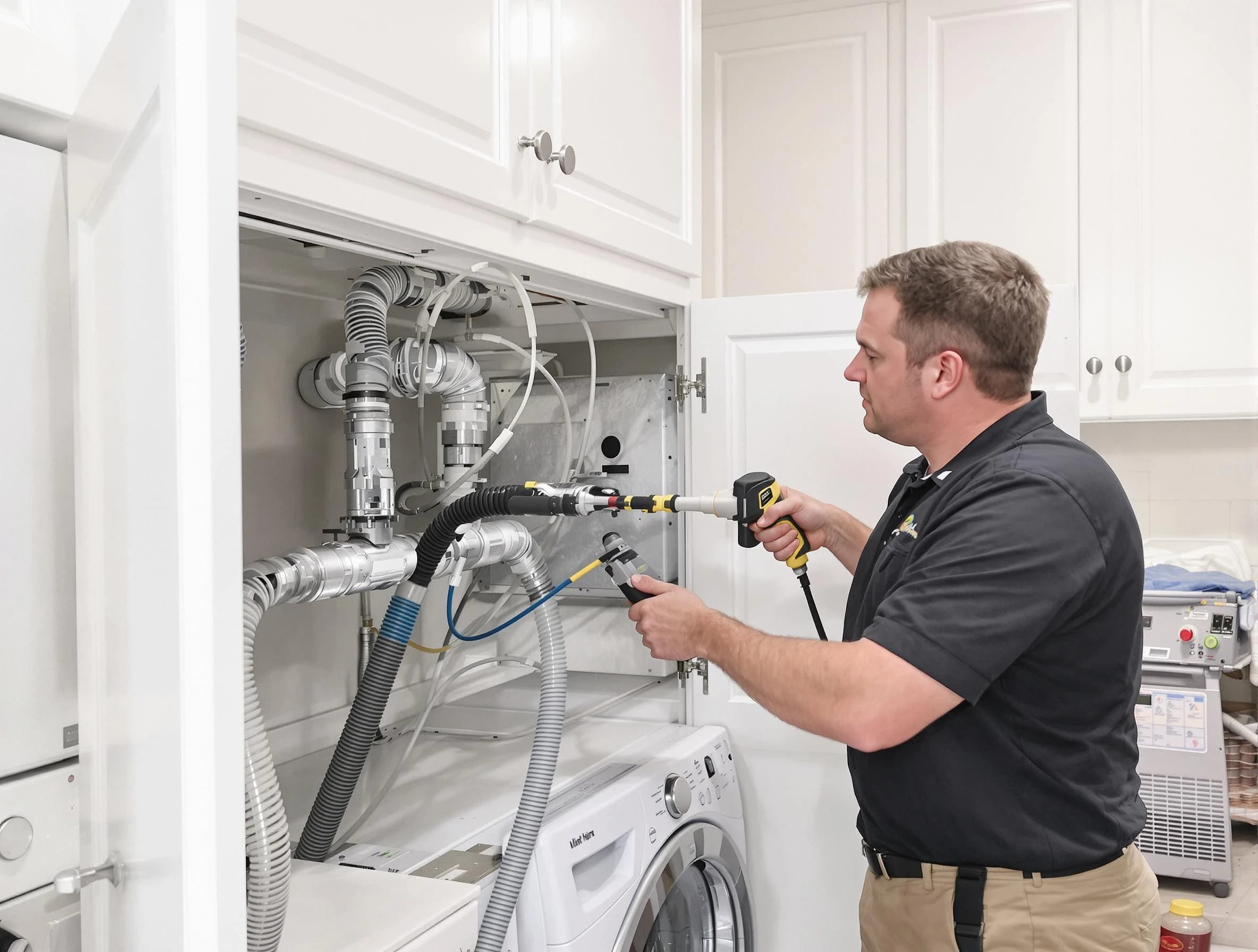 Bensley Dryer Vent Cleaning professional removing severe blockage from a clogged dryer vent in Bensley