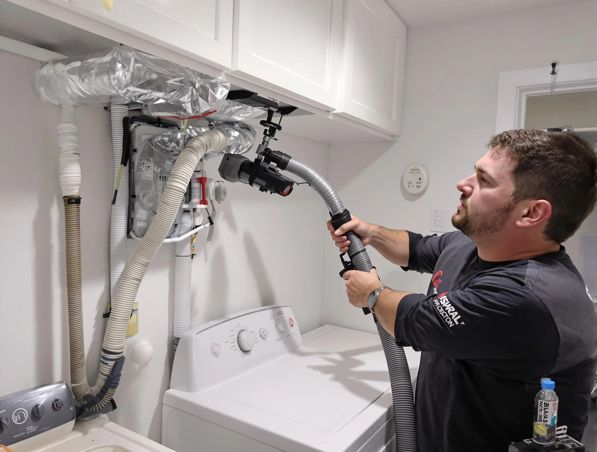Bensley Dryer Vent Cleaning certified technician performing safety-focused gas dryer vent cleaning in Bensley