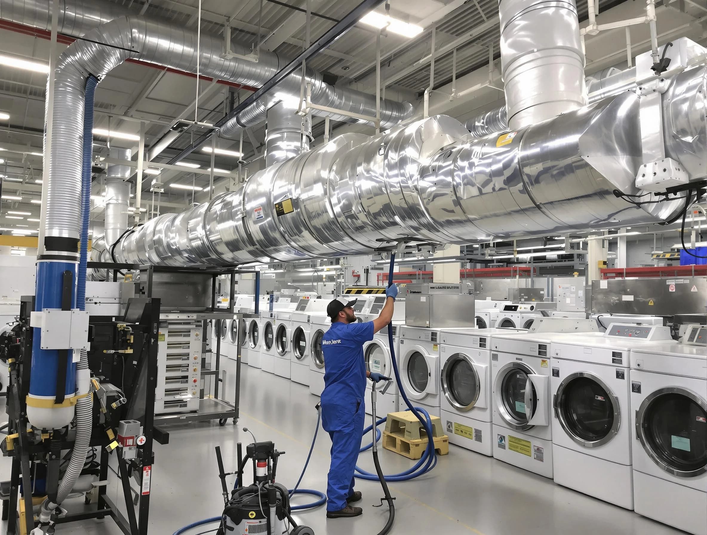 Bensley Dryer Vent Cleaning team performing heavy-duty industrial dryer vent cleaning in Bensley