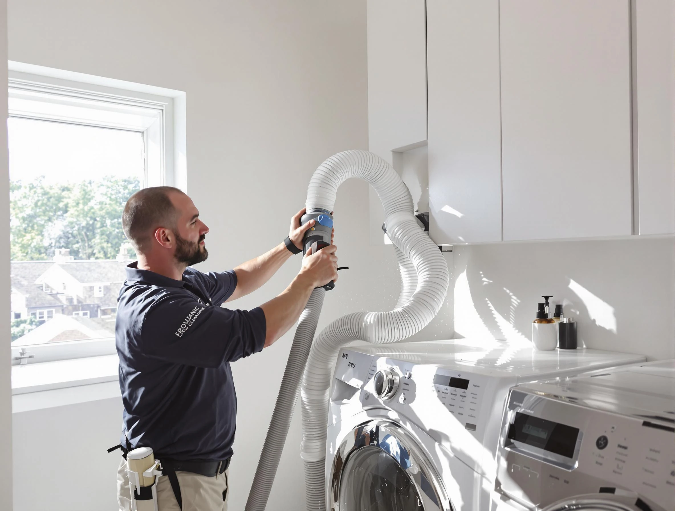 Certified Bensley Dryer Vent Cleaning technician performing dryer vent cleaning in Bensley